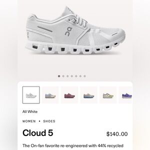 Women’s On Cloud 5 Sneakers Size 8.5